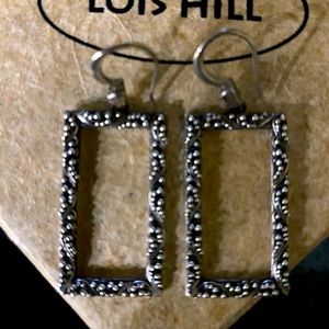 Lois Hill silver rectangle earrings, barely worn.
